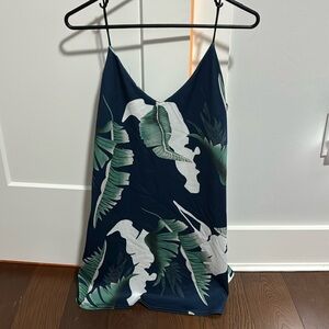 Women’s, v neck tropical sundress.
